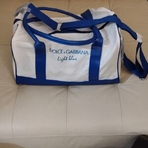Dolce & Gabbana White and Blue Travel Bag